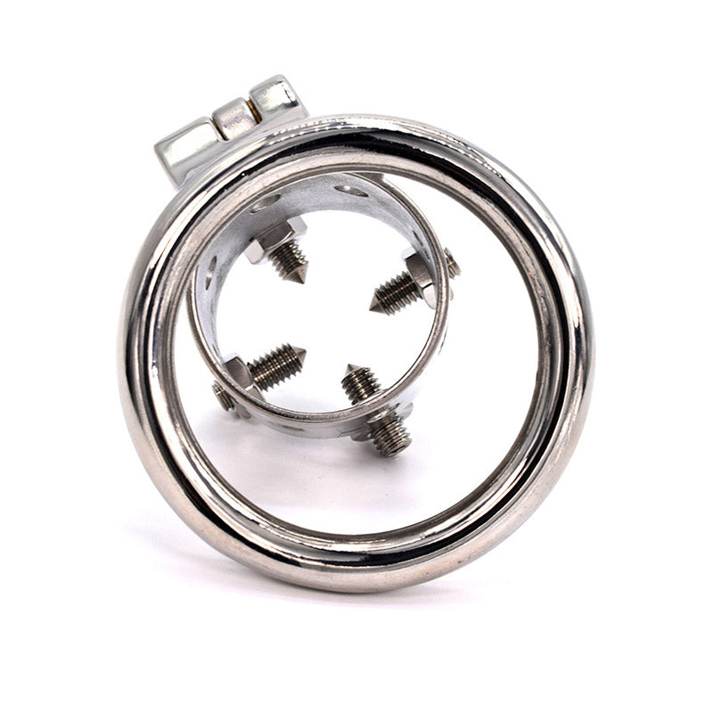 Bolted Chastity Cage With Spikes