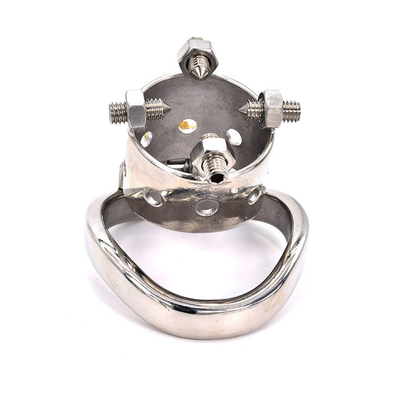Bolted Chastity Cage With Spikes