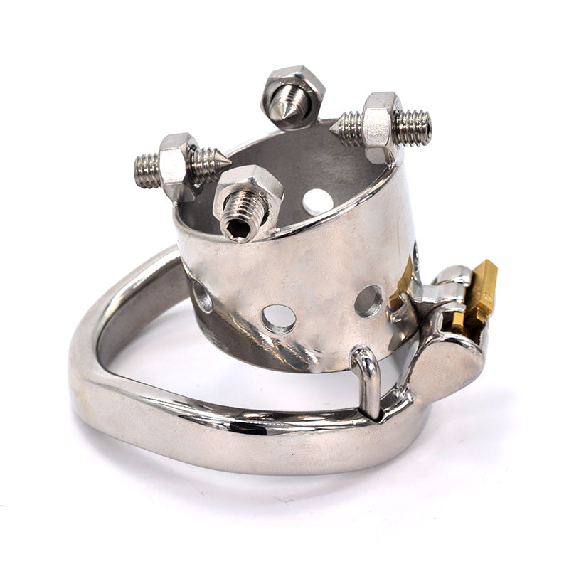 Bolted Chastity Cage With Spikes
