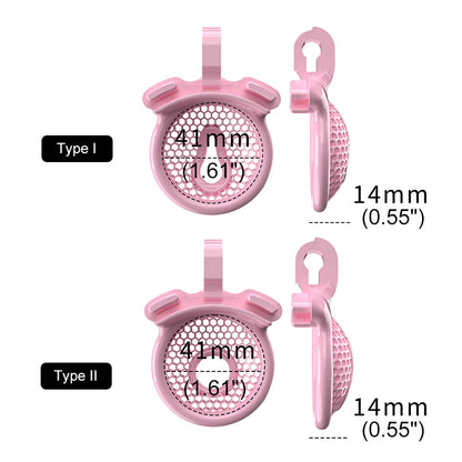 flat pink chastity cage 